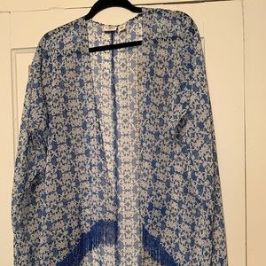 Sheer Kimono with Fringe